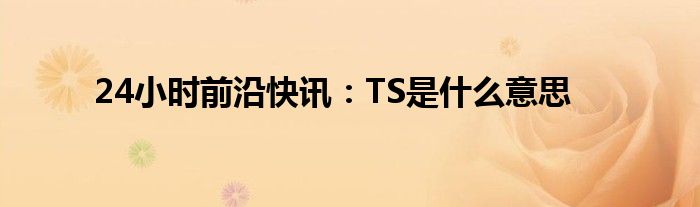 24小时前沿快讯：TS是什么意思