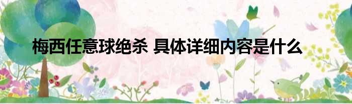 梅西任意球绝杀 具体详细内容是什么