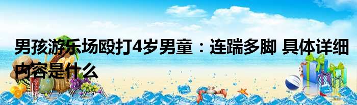 男孩游乐场殴打4岁男童：连踹多脚 具体详细内容是什么