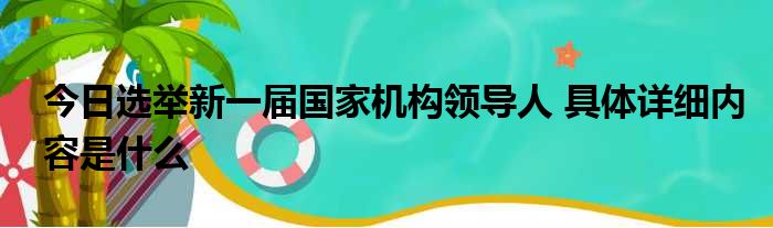 今日选举新一届国家机构领导人 具体详细内容是什么