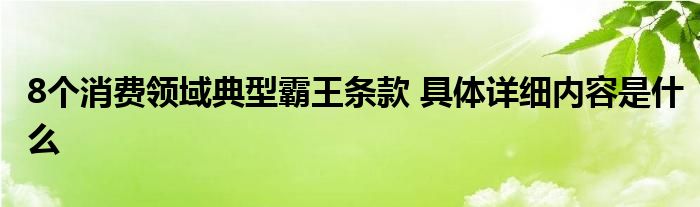 8个消费领域典型霸王条款 具体详细内容是什么