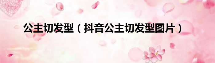 公主切发型（抖音公主切发型图片）