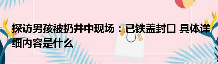 探访男孩被扔井中现场：已铁盖封口 具体详细内容是什么