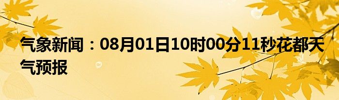 气象新闻：08月01日10时00分11秒花都天气预报